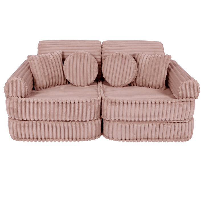 MeowBaby Churros Pocket Kids Sofa - Plus - Ruby Chocolate Pink