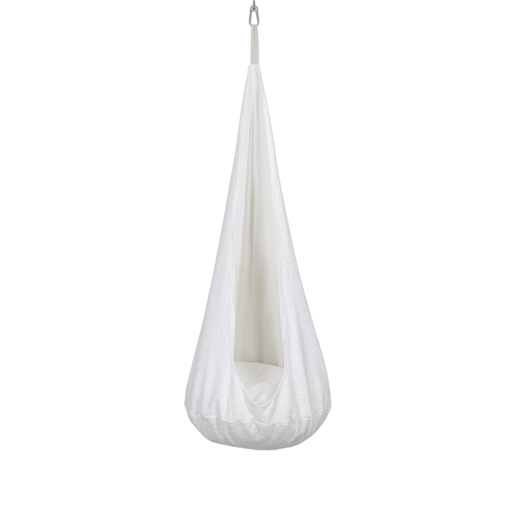 MeowBaby Cocoon Swing hanging pod chair in Boucle fabric