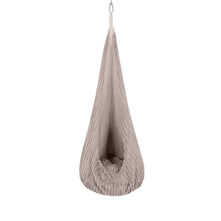 MeowBaby Cocoon Swing hanging pod chair in Churros Pebble Beige corduroy