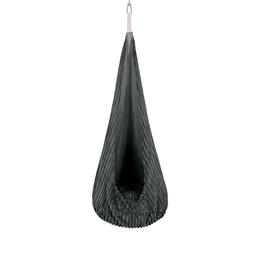 MeowBaby Cocoon Swing hanging pod chair in Churros Pine Forest Green corduroy