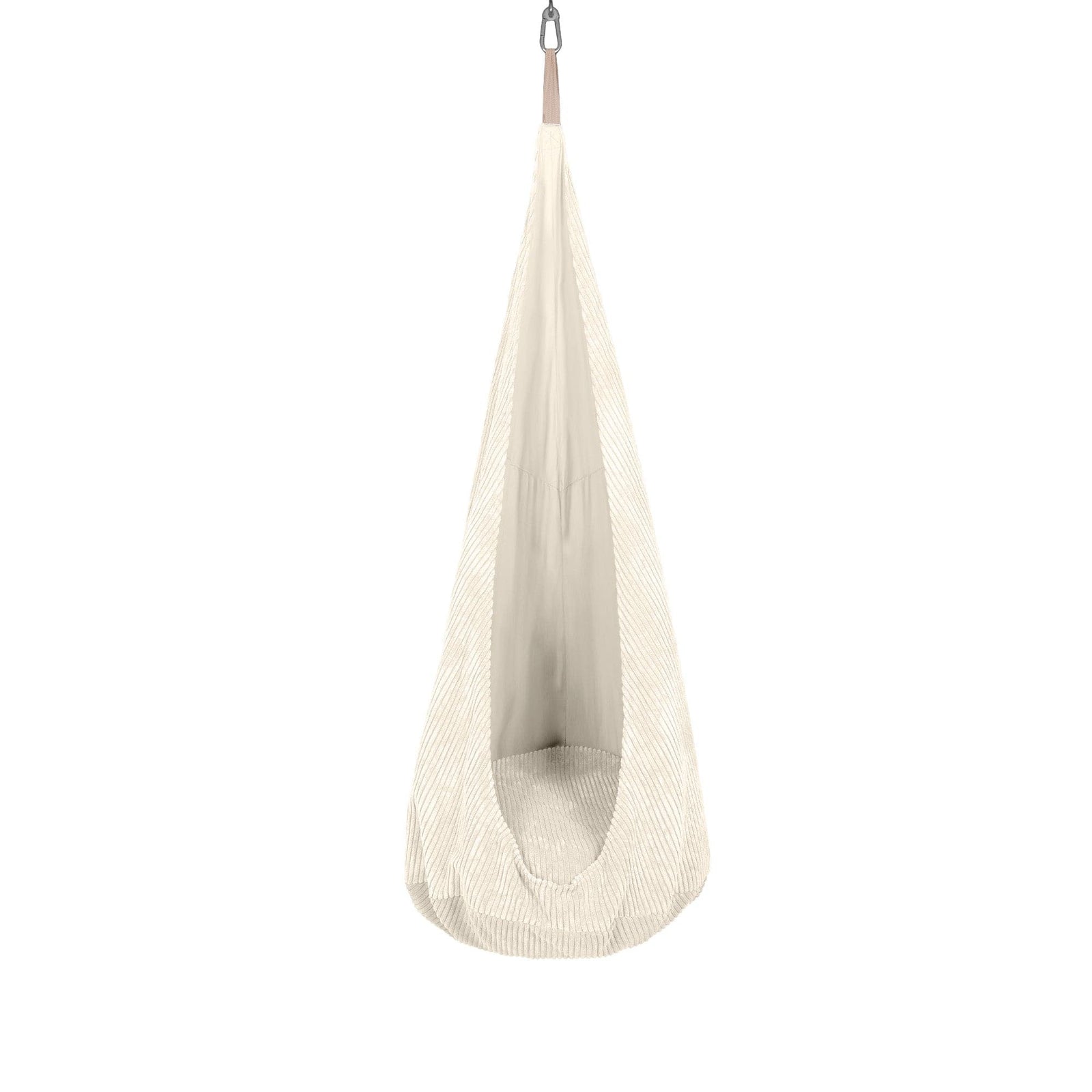 MeowBaby Cocoon Swing hanging pod chair in Ecru corduroy