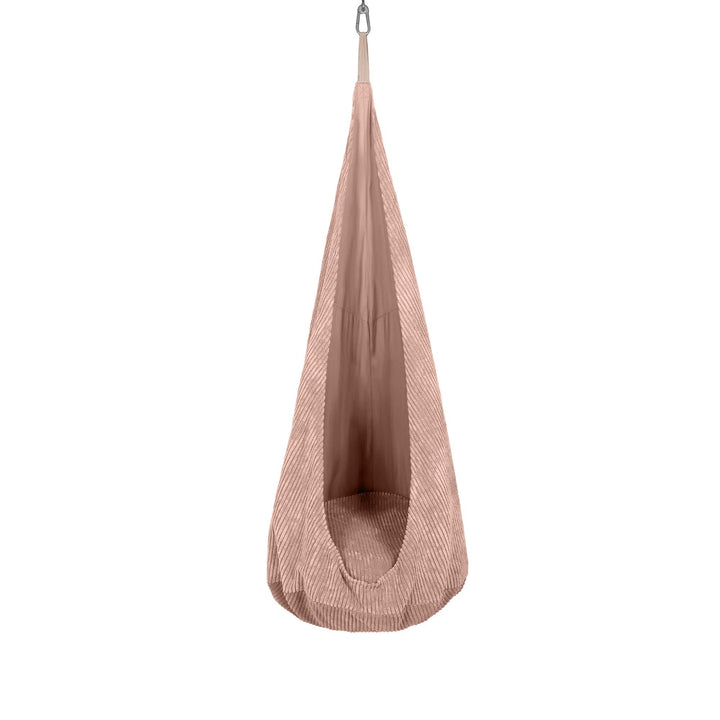 MeowBaby Cocoon Swing hanging pod chair in Powder Pink corduroy