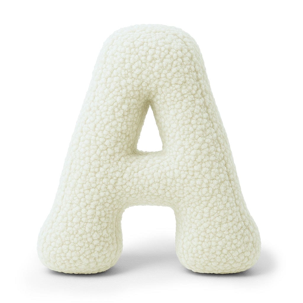 MeowBaby Cream Teddy Letter Cushion - Letter A