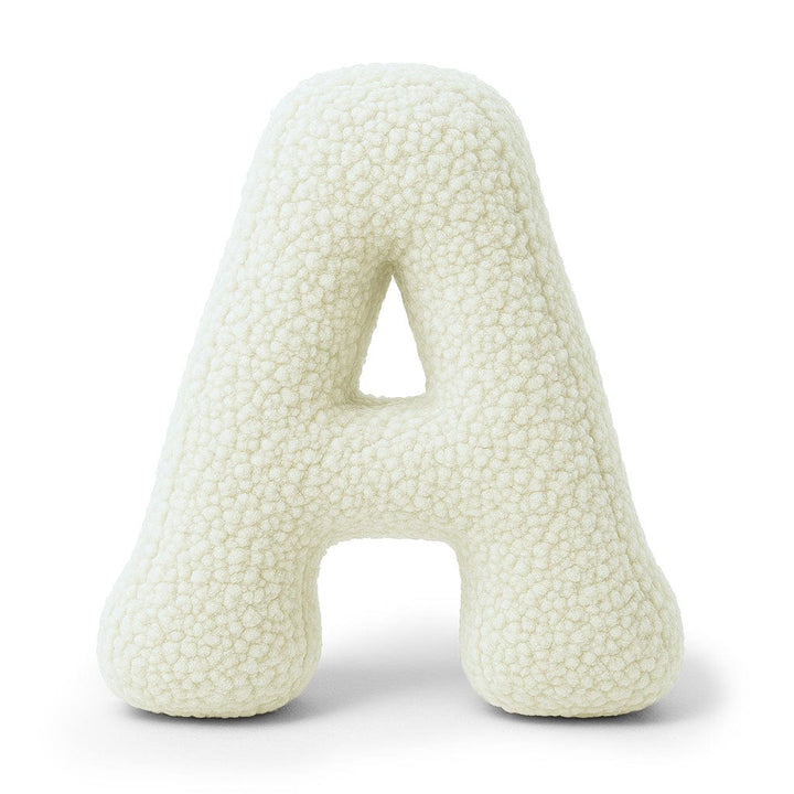 MeowBaby Cream Teddy Letter Cushion - Letter A