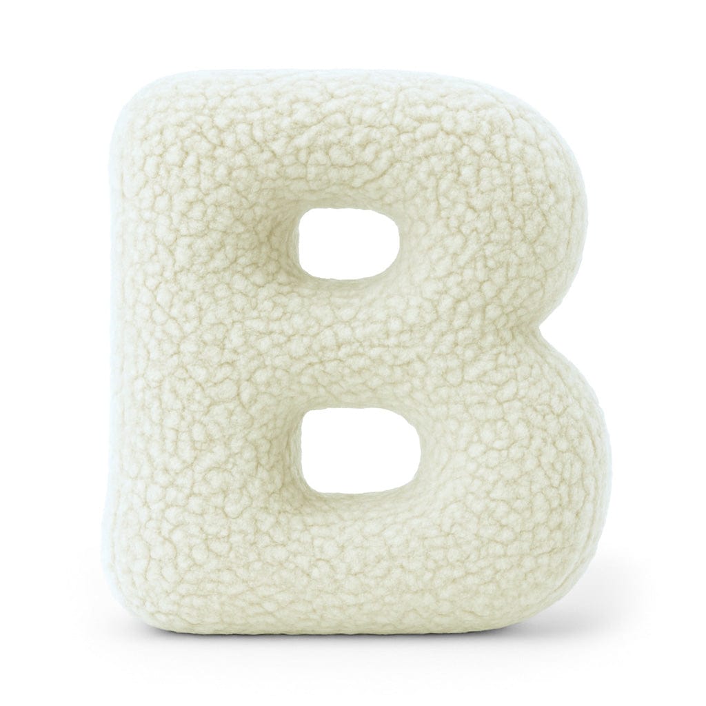 MeowBaby Cream Teddy Letter Cushion - Letter B