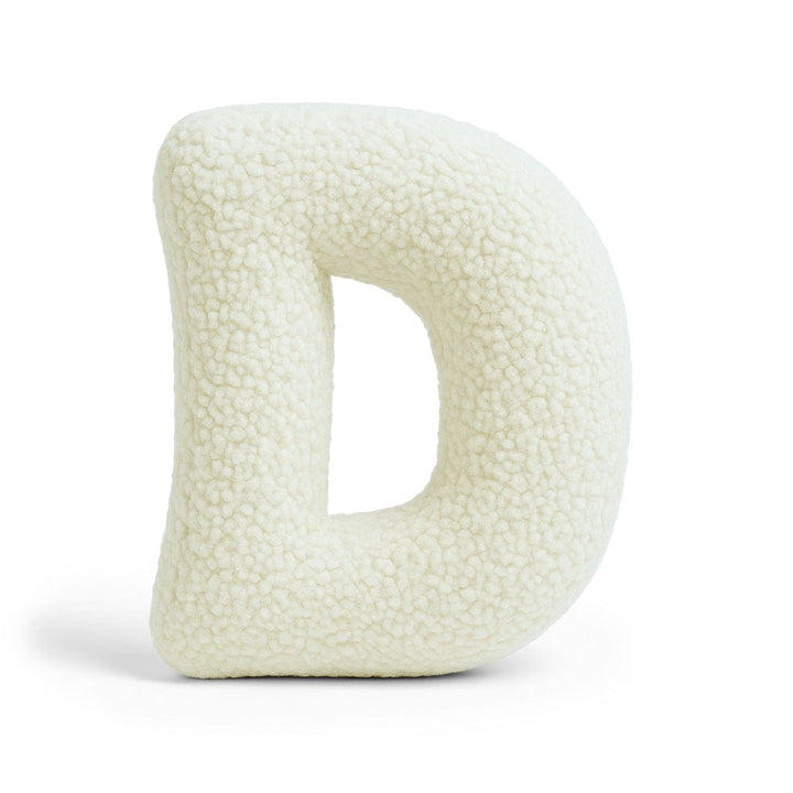 MeowBaby Cream Teddy Letter Cushion - Letter D