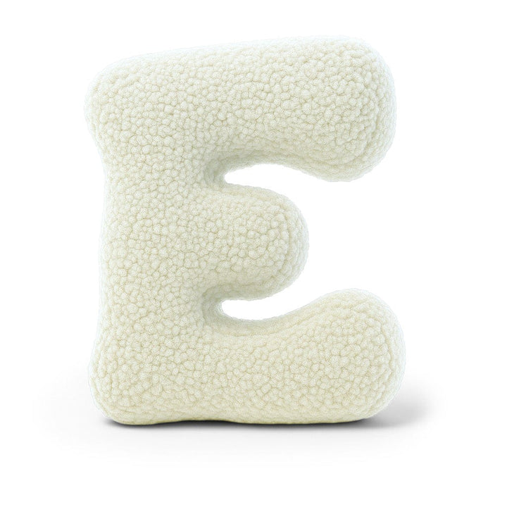 MeowBaby Cream Teddy Letter Cushion - Letter E
