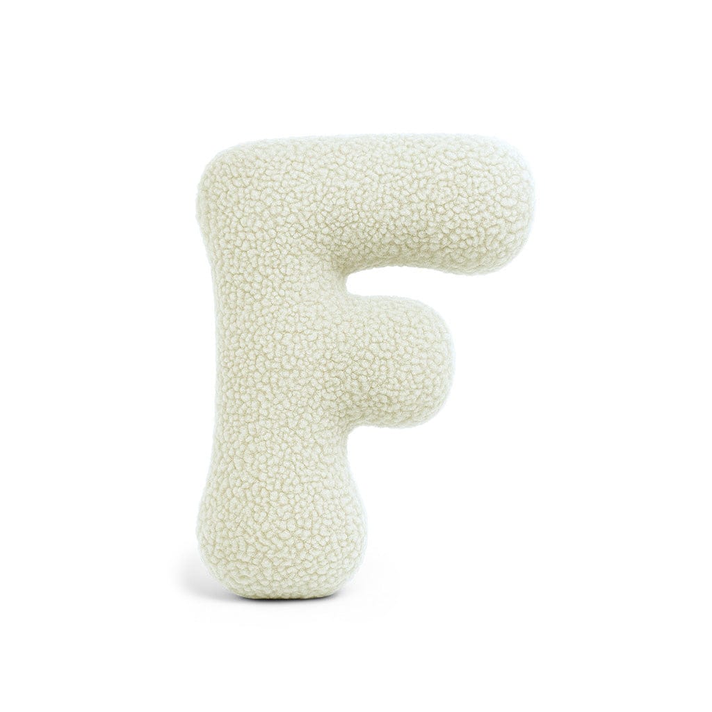 MeowBaby Cream Teddy Letter Cushion - Letter F