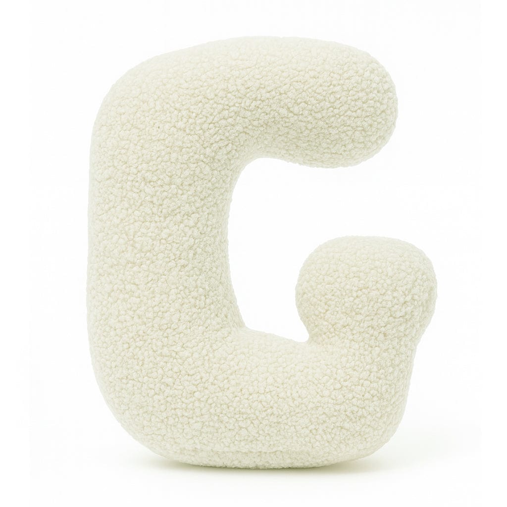 MeowBaby Cream Teddy Letter Cushion - Letter G