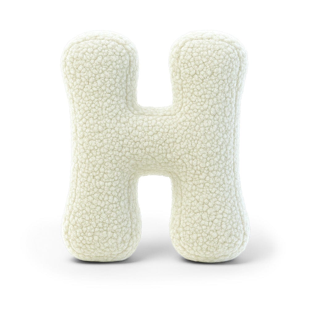 MeowBaby Cream Teddy Letter Cushion - Letter H
