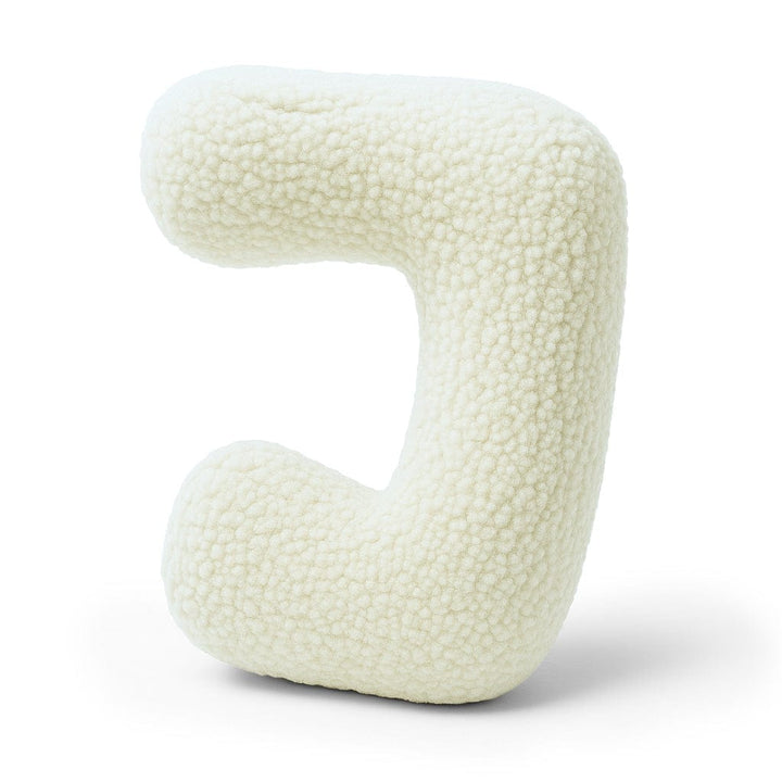 MeowBaby Cream Teddy Letter Cushion - Letter J