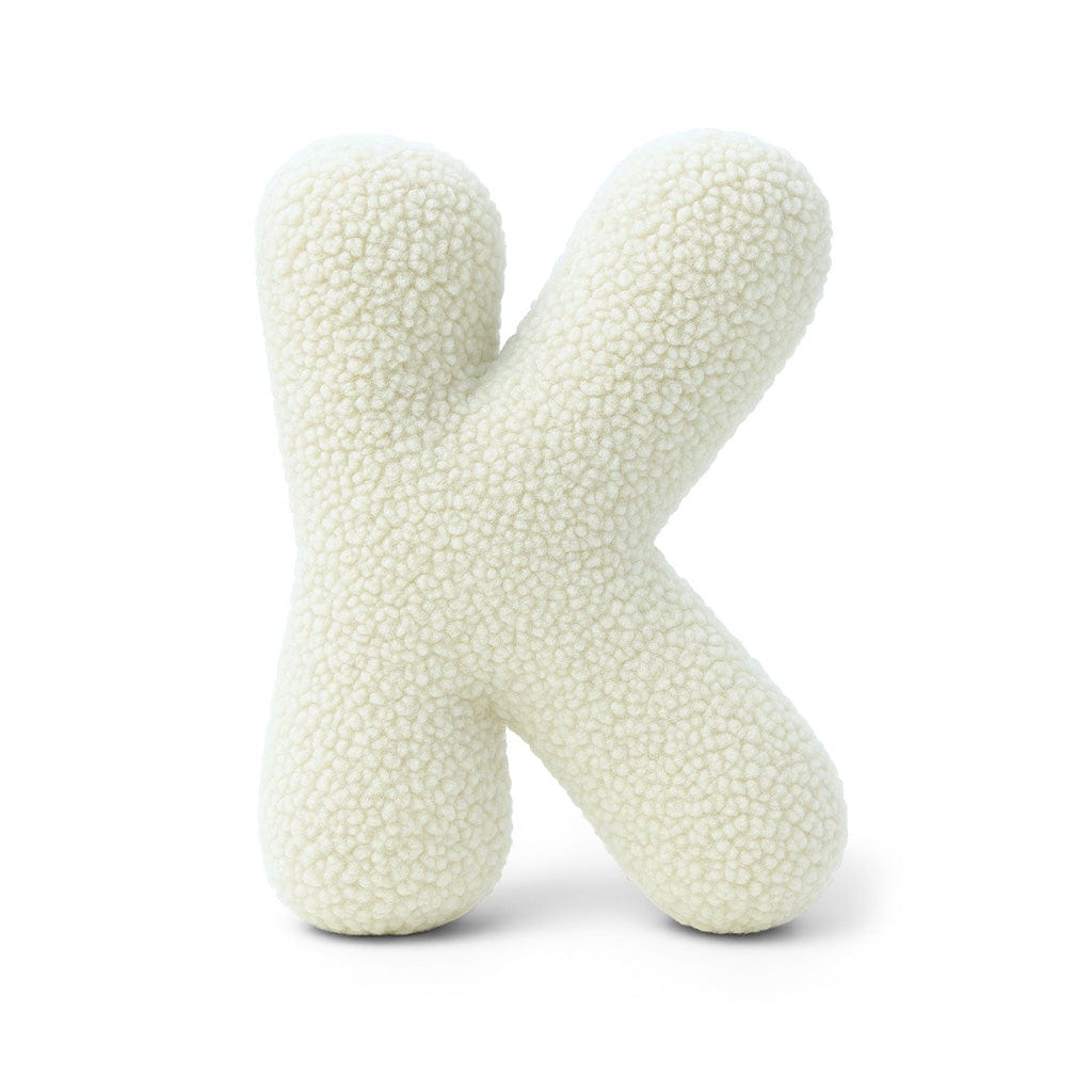 MeowBaby Cream Teddy Letter Cushion - Letter K