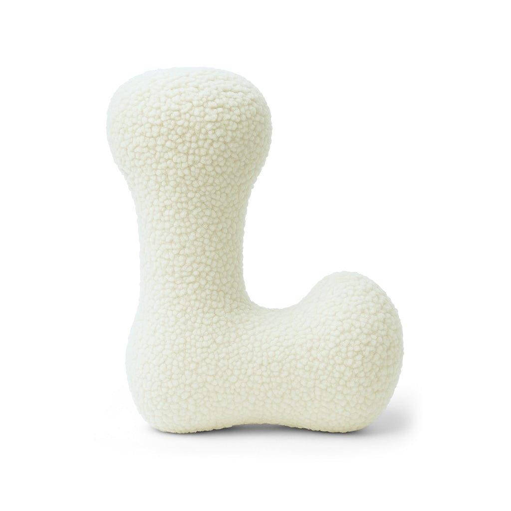MeowBaby Cream Teddy Letter Cushion - Letter L