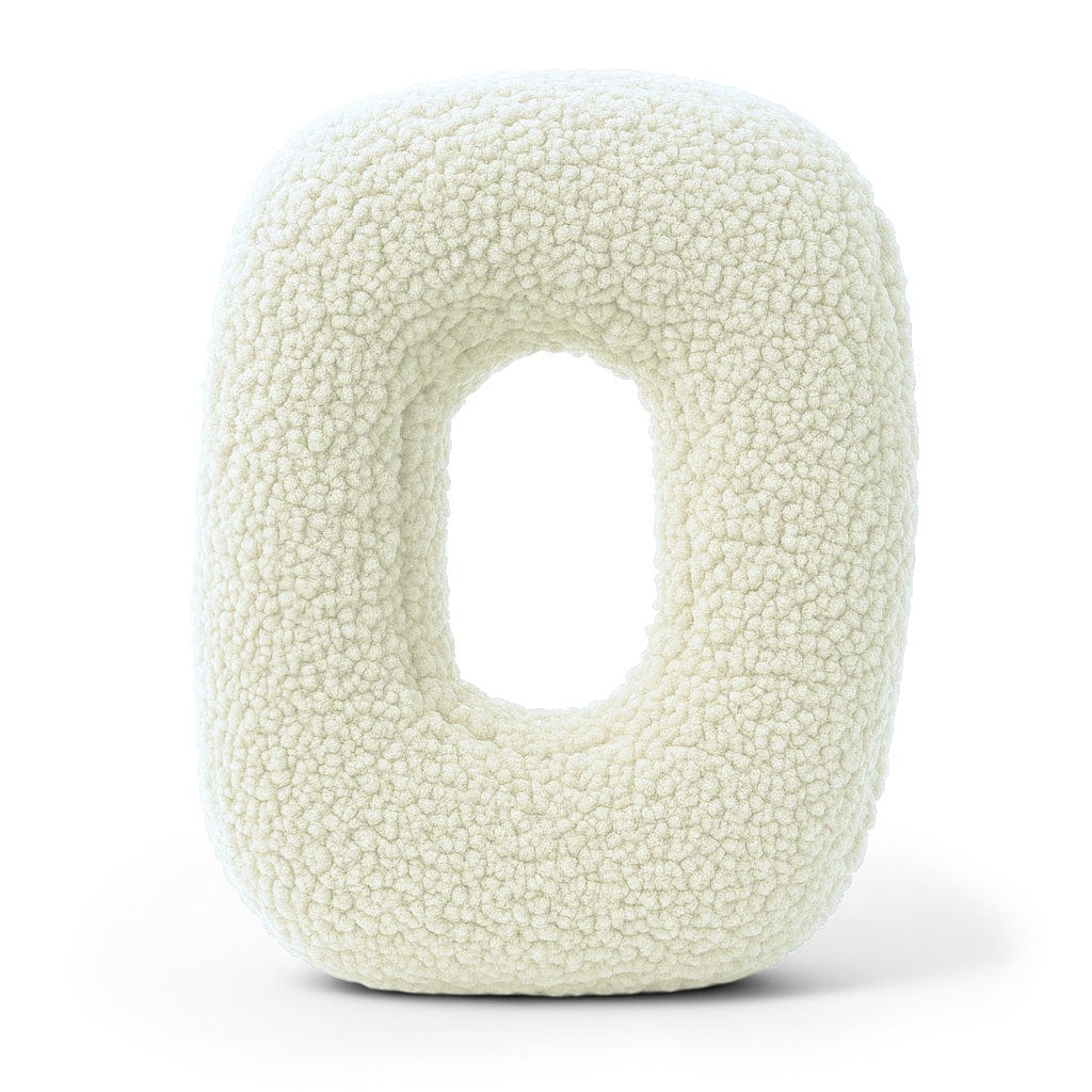 MeowBaby Cream Teddy Letter Cushion - Letter O