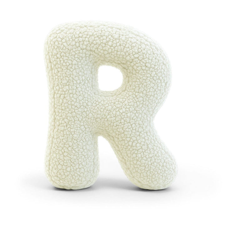 MeowBaby Cream Teddy Letter Cushion - Letter R