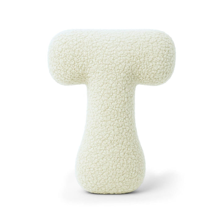 MeowBaby Cream Teddy Letter Cushion - Letter T
