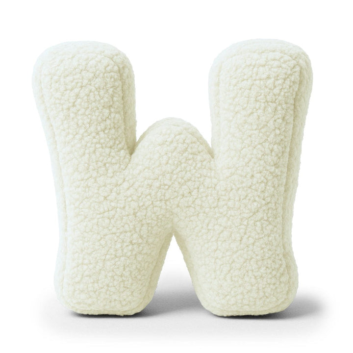 MeowBaby Cream Teddy Letter Cushion - Letter W