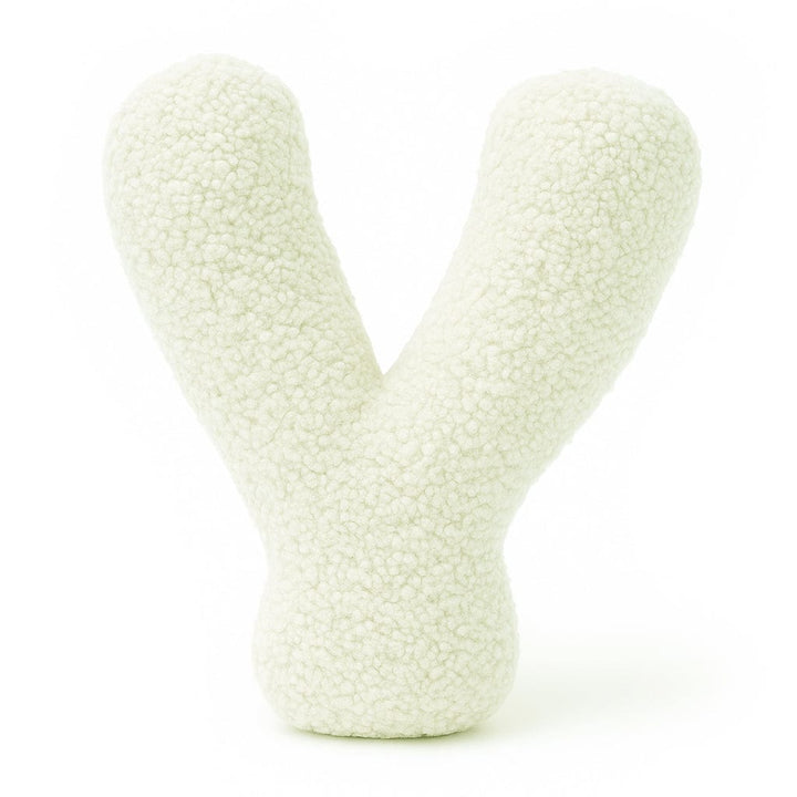 MeowBaby Cream Teddy Letter Cushion - Letter Y