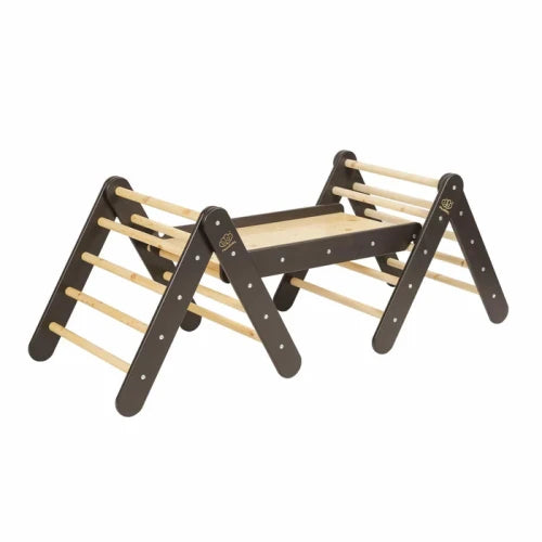 MeowBaby Climbing Triangle with Slide & Climbing Frame Set, Black