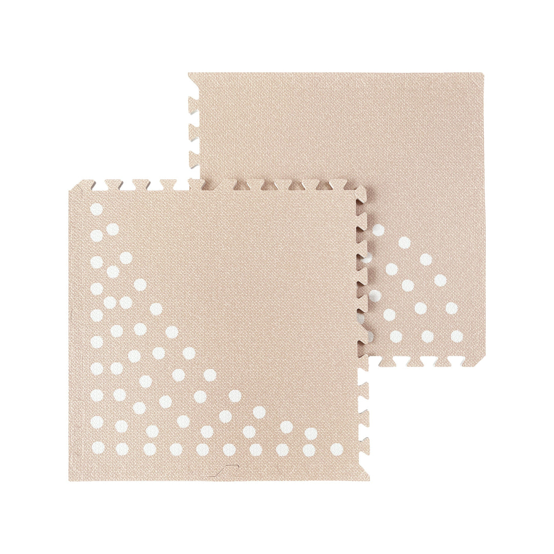 Close-up of two MeowBaby Foam Puzzle Mat pieces interlocking like a puzzle