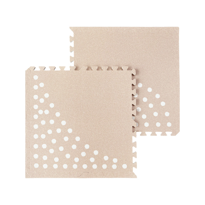 Close-up of two MeowBaby Foam Puzzle Mat pieces interlocking like a puzzle
