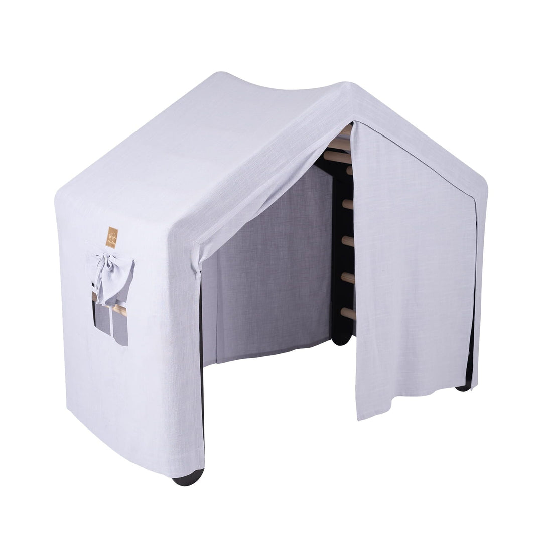 MeowBaby Large House &amp; Ladder Climbing Set, Grey &amp; Blue tent, Grey ladder