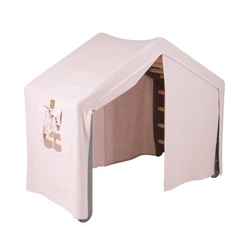 MeowBaby Large House &amp; Ladder Climbing Set, Pink tent, Grey ladder