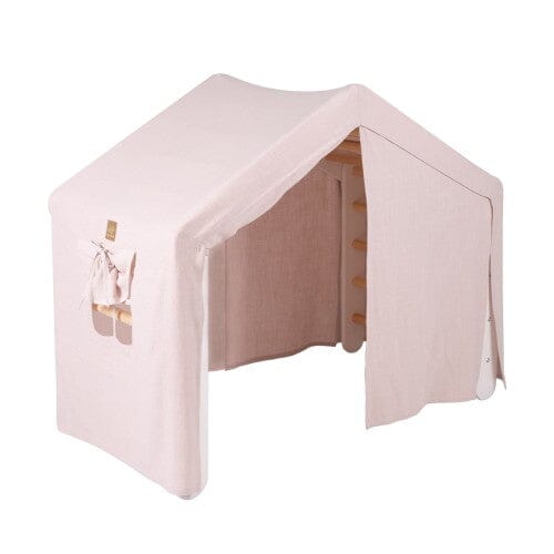 MeowBaby Large House &amp; Ladder Climbing Set, Pink tent, White ladder