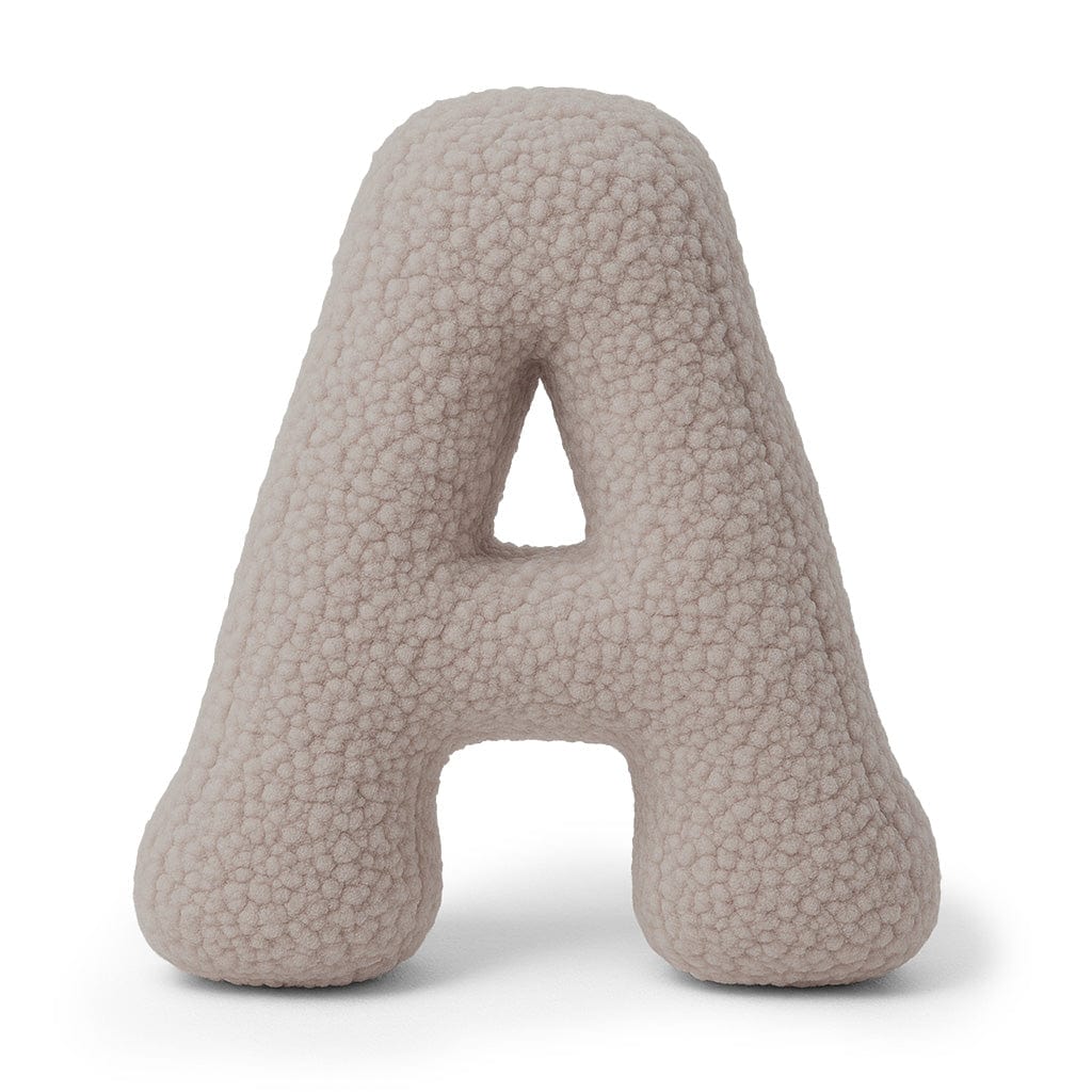 MeowBaby Light Gray Teddy Letter Cushion - Letter A
