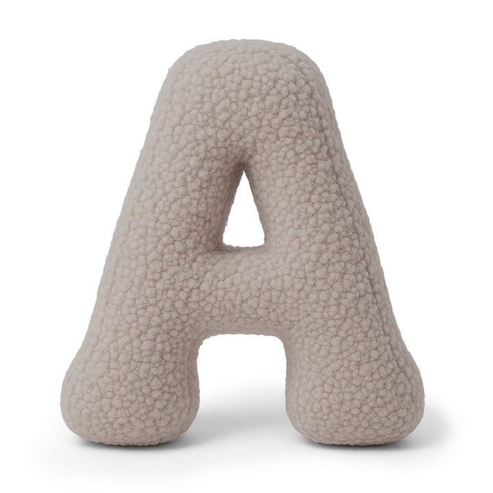 MeowBaby Light Gray Teddy Letter Cushion - Letter A