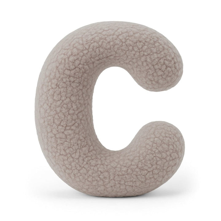 MeowBaby Light Gray Teddy Letter Cushion - Letter C