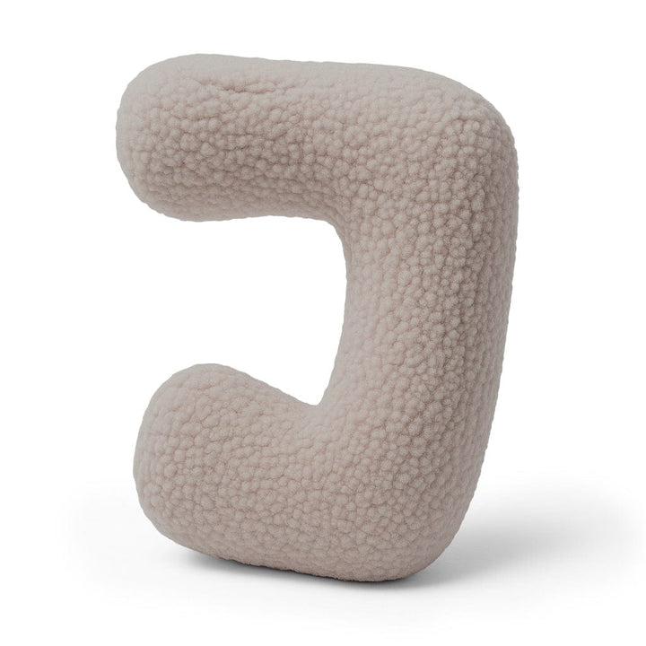 MeowBaby Light Gray Teddy Letter Cushion - Letter J