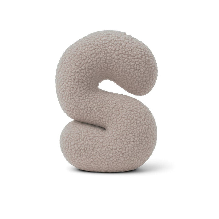 MeowBaby Light Gray Teddy Letter Cushion - Letter S