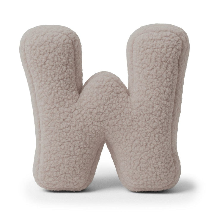 MeowBaby Light Gray Teddy Letter Cushion - Letter W