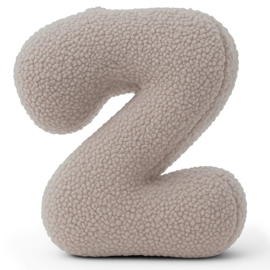 MeowBaby Light Gray Teddy Letter Cushion - Letter Z