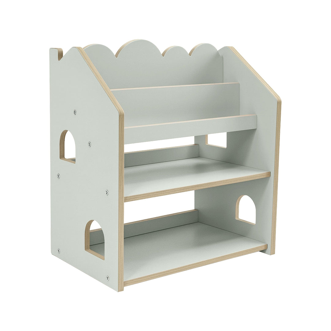 MeowBaby Montessori Bookcase, house-shaped kids bookcase in Mint MDF