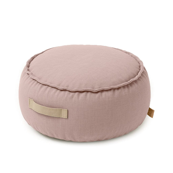 MeowBaby Round Pouf in Outdoor Rosy Dune Pink