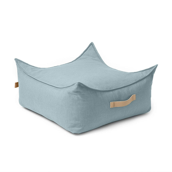MeowBaby Square Puff in Outdoor Cloudberry Sky Blue water-repellent fabric
