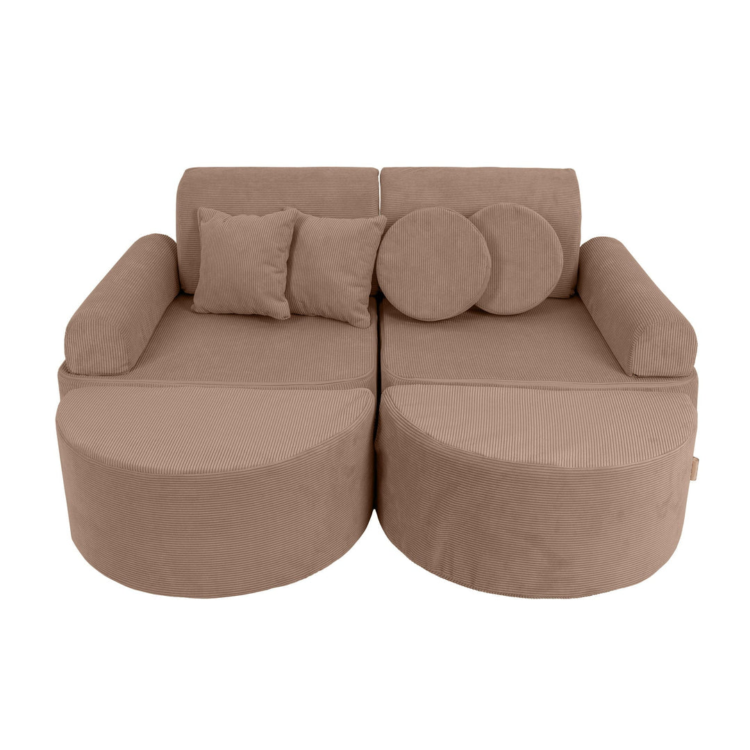 MeowBaby Slimcord Pocket Kids Sofa - Max - Brown