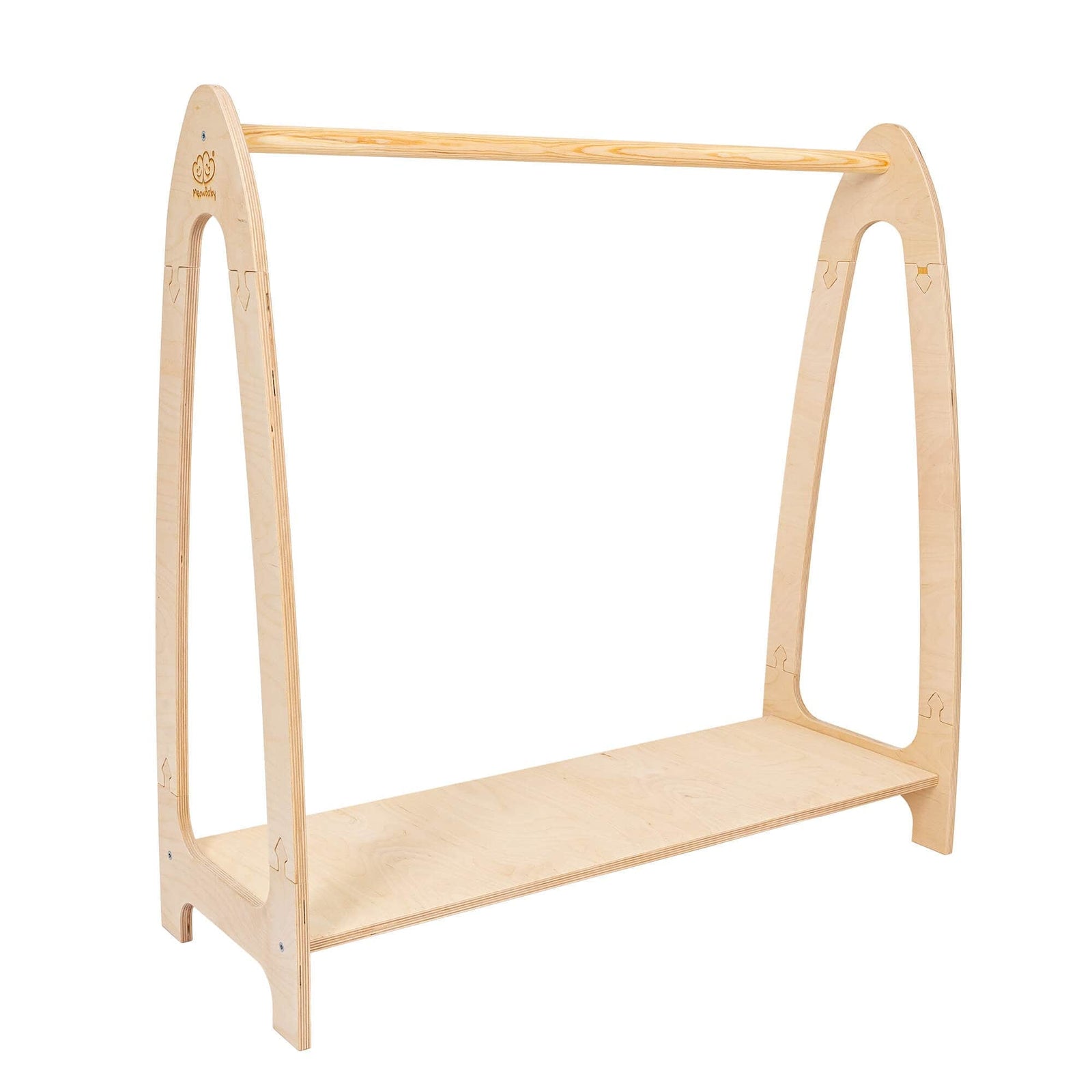 MeowBaby Soft Hanger wooden coat stand, Large size in Natural wood