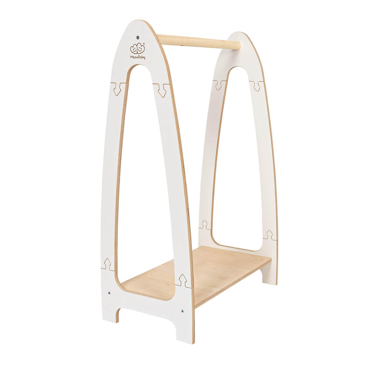 MeowBaby Soft Hanger wooden coat stand, Small size in White