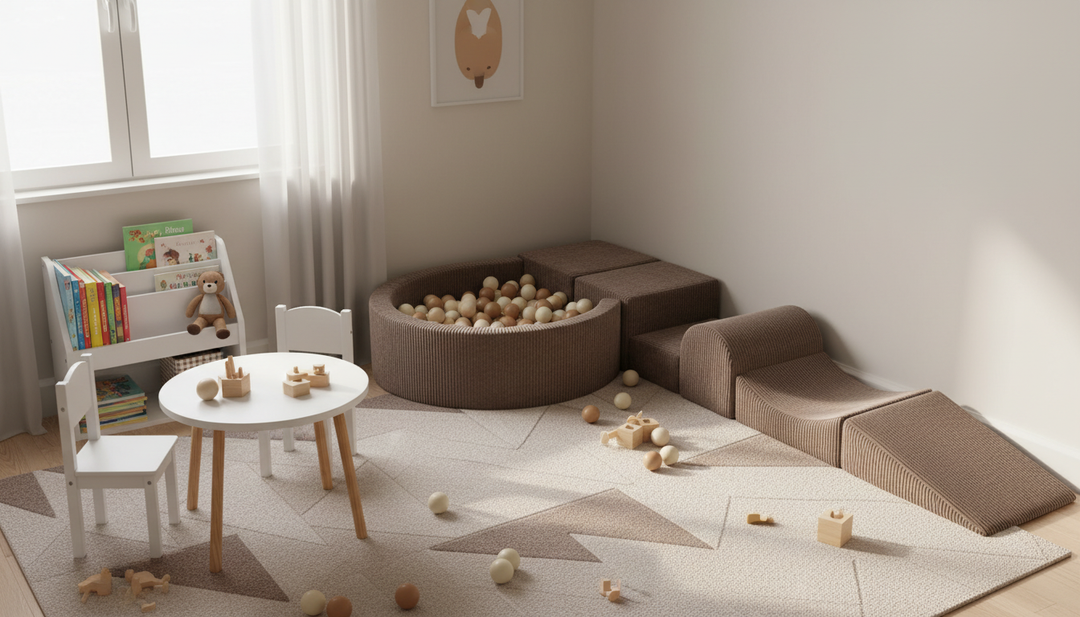 MeowBaby Soft Play Ball Pit Mini - Aesthetic lifestyle: compact fit in a small room