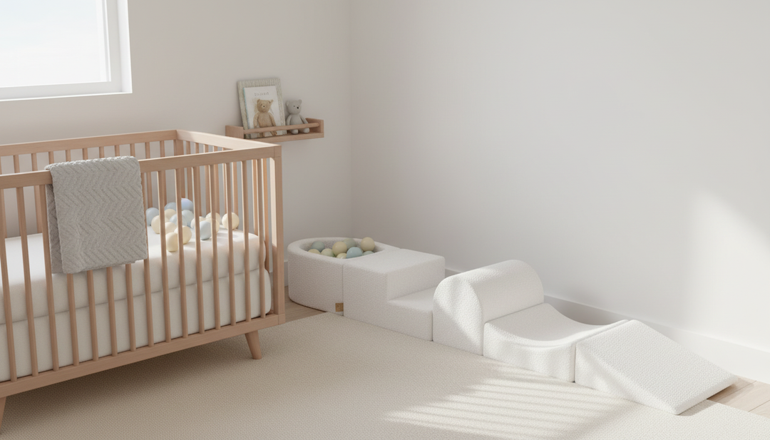 MeowBaby Soft Play Ball Pit Mini - Boucle lifestyle: compact fit in a small room
