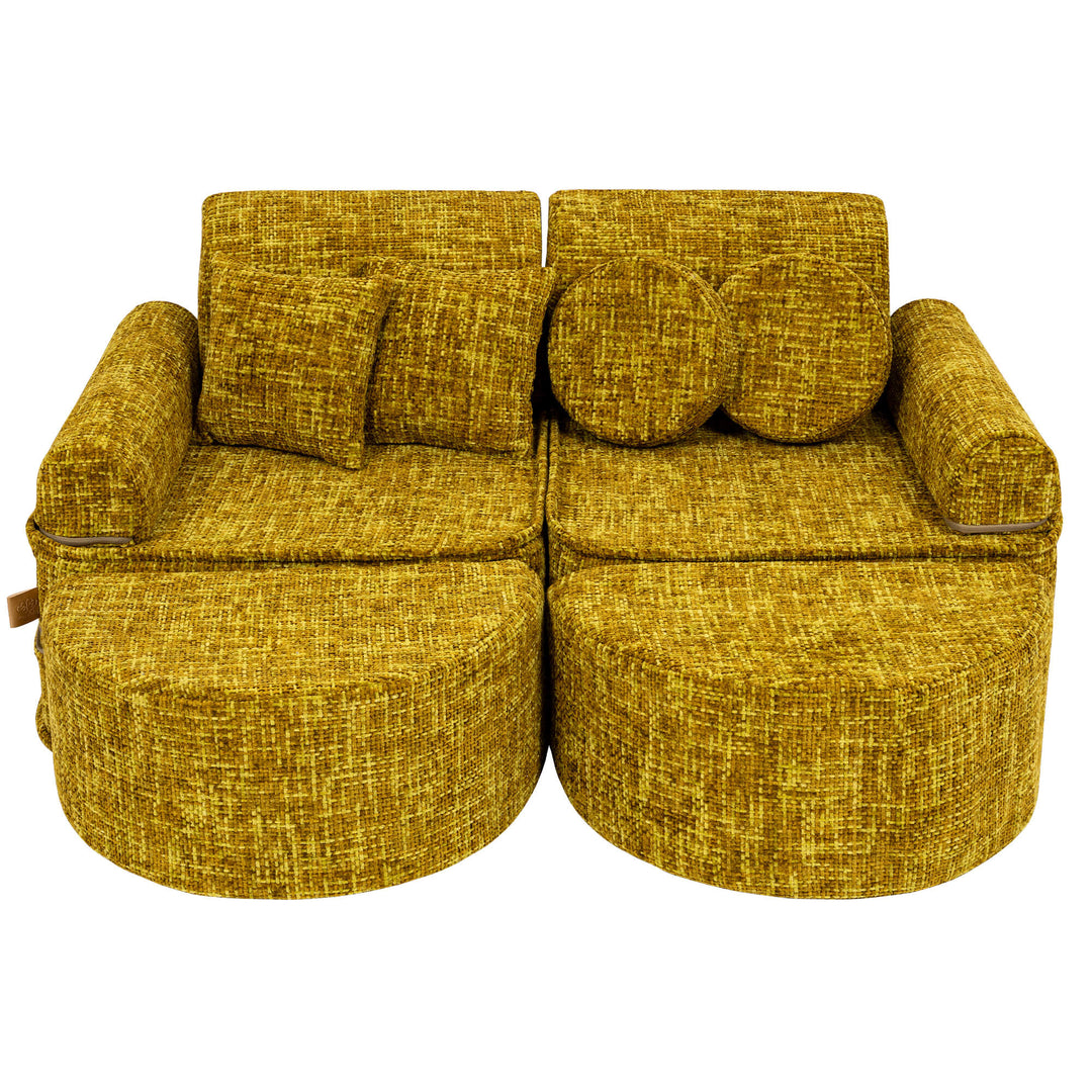 MeowBaby Tangle Pocket Kids Sofa - Max - Honey Mustard