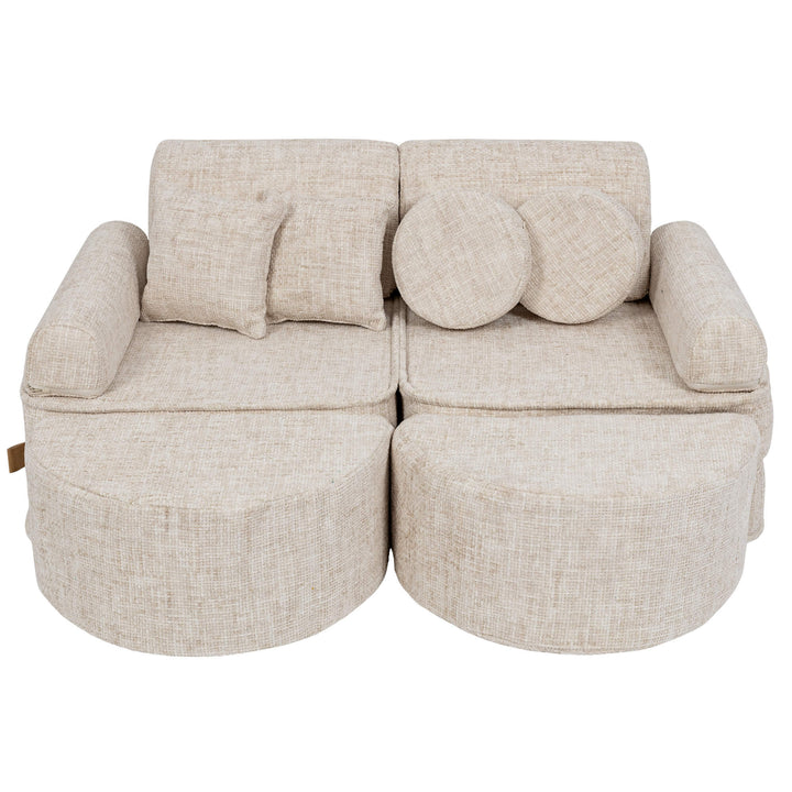 MeowBaby Tangle Pocket Kids Sofa - Max - Marshmallow Beige