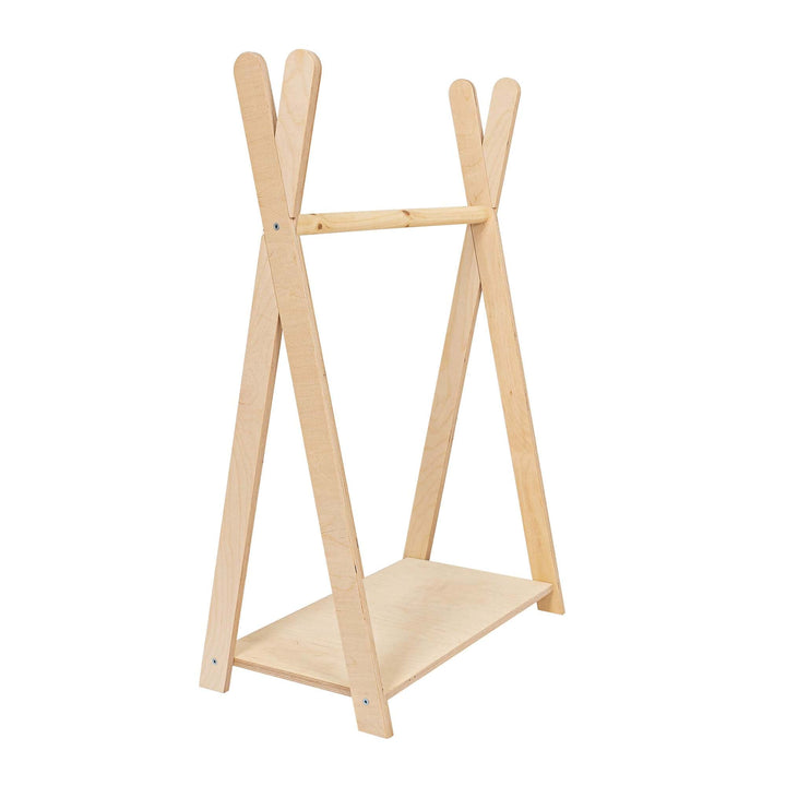 MeowBaby Tipi Hanger tent-shaped wooden coat stand, Small size in Natural wood