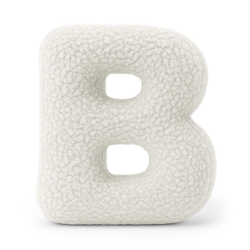 MeowBaby White Teddy Letter Cushion - Letter B