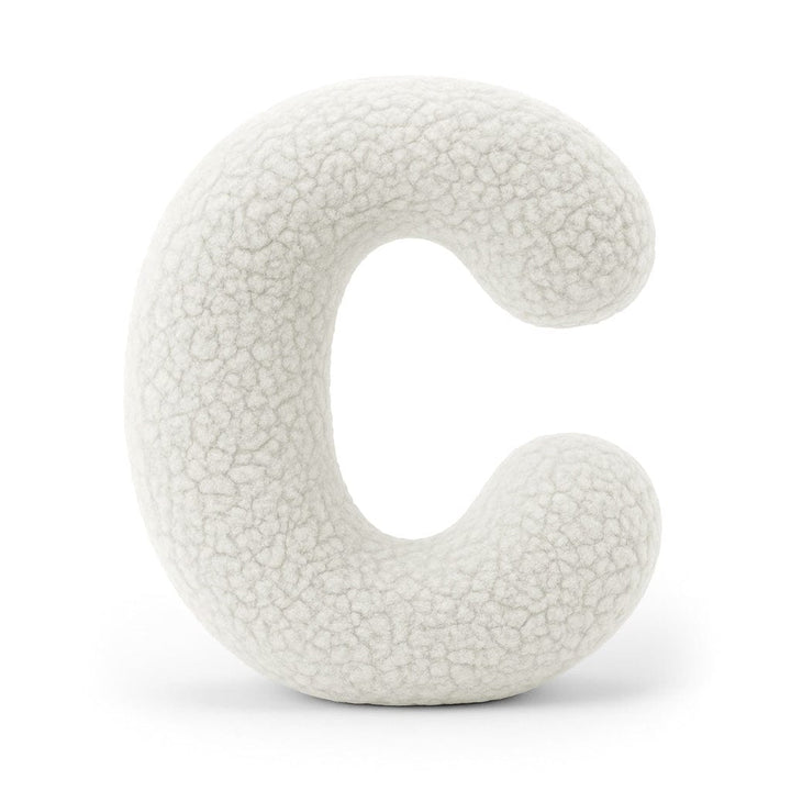 MeowBaby White Teddy Letter Cushion - Letter C