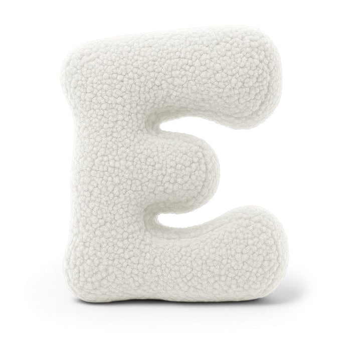 MeowBaby White Teddy Letter Cushion - Letter E