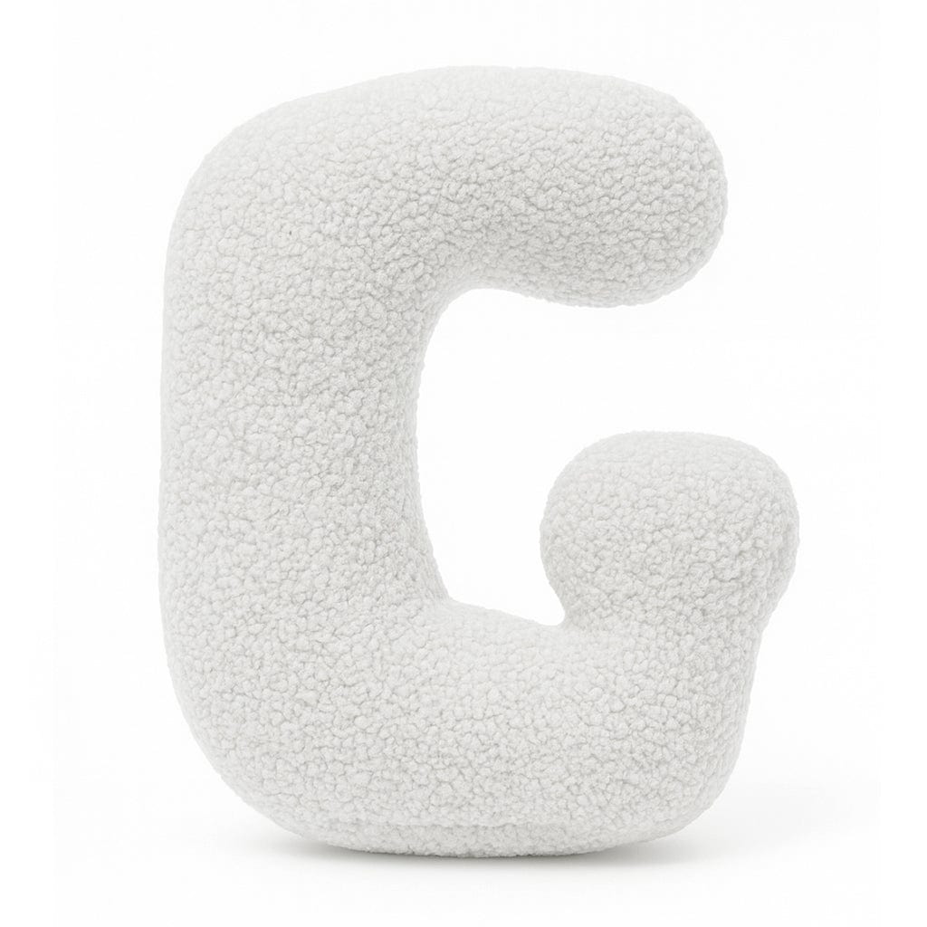 MeowBaby White Teddy Letter Cushion - Letter G